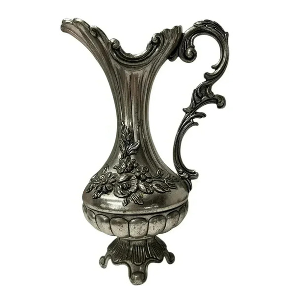 PELTRATO Silver Plated Ewer Pitcher Made In Italy 95-100 Footed Ornate - Picture 1 of 9
